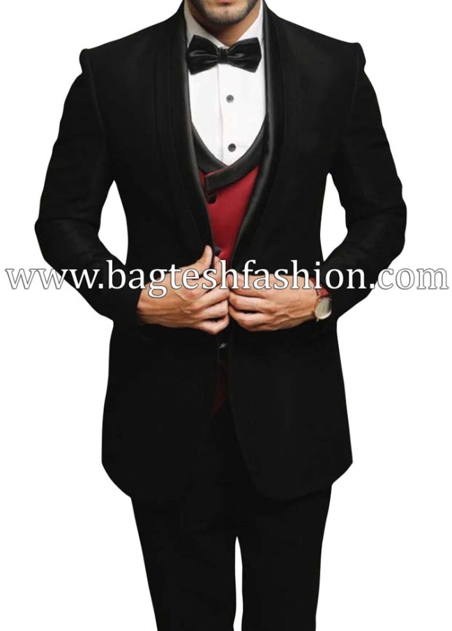 Designer Black Latest Partywear Suit